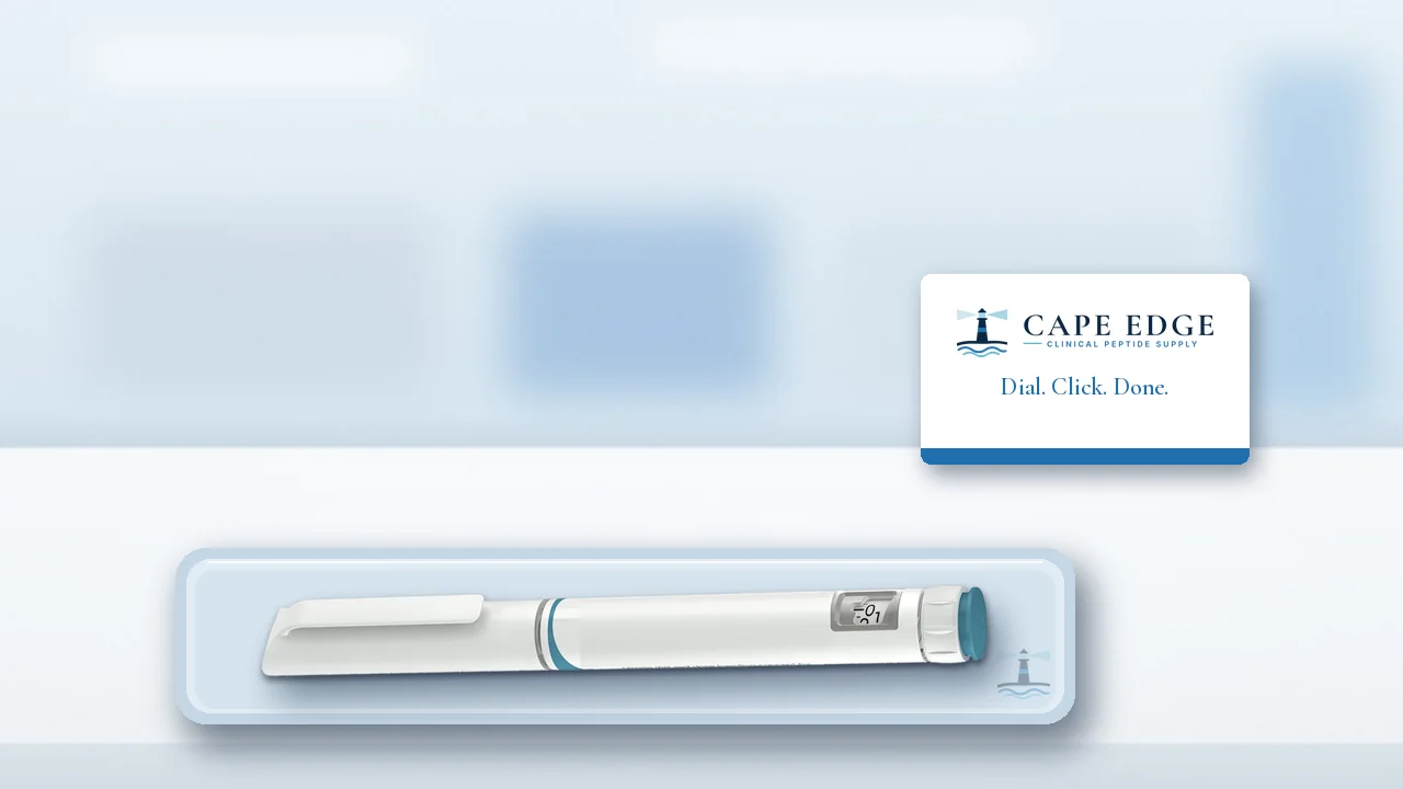 Pre-filled pen in a Cape Edge clinic tray